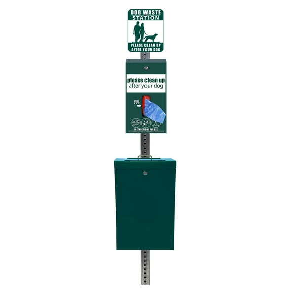 Ultimate™ Dog Waste Station / Tissue_Style Bag System (Matte Green)