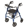 Lumex Aluminum Rollator with Curved Back Wheels, 8 Inches, Champagne