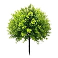 thumbnail image 2 of CaiYueKe 1 Counts 19.2" Outdoor Artificial Plants Topiary Trees - UV Resistant Faux Greenery Fake Shrubs Bushes for Front Porch Home Garden Patio Decor with Ground Spike, 2 of 6