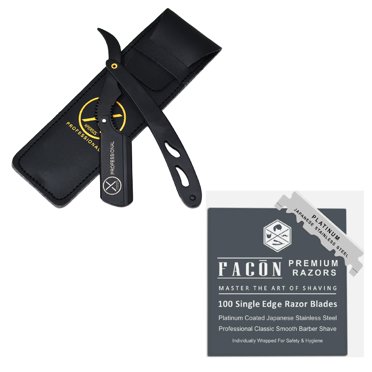 Facón Professional Straight Edge Barber Razor with 100 Blades - Salon ...
