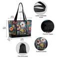 thumbnail image 2 of FORMRS Canvas Laptop Tote Bag for Women with 15.6" Computer Compartments Shoulder Handbag, Blue Colorful Flowers, 2 of 7