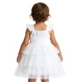 thumbnail image 4 of HJYCHN Dresses for Girls Sleeveless Cherry Print Tiered Dress with Flutter Straps for Back to School Clothes for Girls 5-6 Years, 4 of 9