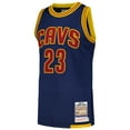 thumbnail image 2 of Men's Mitchell & Ness LeBron James Navy Cleveland Cavaliers 2015/16 Hardwood Classics Authentic Jersey, 2 of 3