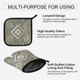 thumbnail image 4 of 2 PCS Oven Baking Gloves Set Heat Resistant Oven Mitt & Pot Holder Set Cooking Mitts Kitchen Home Supplies Intricate Brown Batik Pattern, 4 of 5