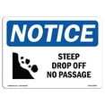 thumbnail image 1 of SignMission OS-NS-P-710-L-18455 7 x 10 Po Panneau de Signalisation OSHA - Forte Baisse Aucun Passage avec Symbole, 1 of 1