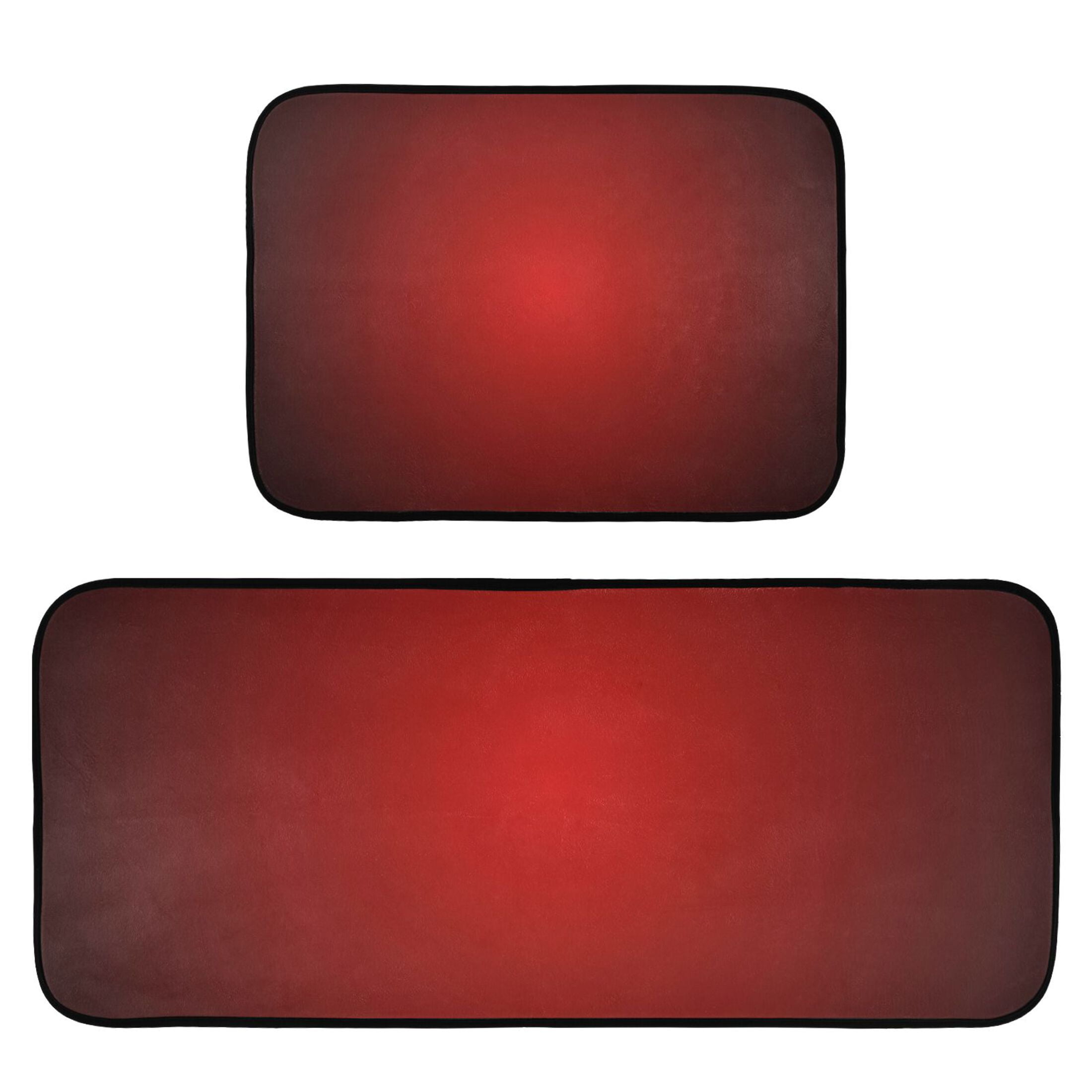 Ryvnso Gradient Red Kitchen Rugs Set Non Slip Runner Mats for Dining Room