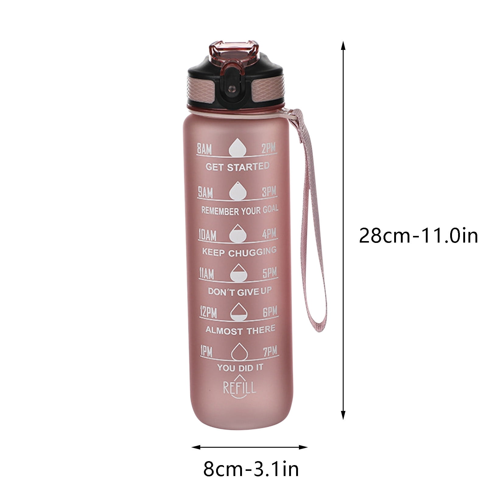 SDJMa BPA Free Plastic Water Bottles Large Sports Water Bottle Leakproof  lid Adults with Hydrating Reminder Motivational for Gym Outdoor Fitness