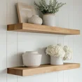 thumbnail image 2 of Wood Floating Shelves for Wall, Wooden Wall Shelves for Bedroom, Wall Mounted Shelves for Living Room, 2 of 4