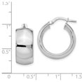 thumbnail image 3 of FB Jewels Leslie's Sterling Silver Rhodium-plated Hoop Earrings, 3 of 3
