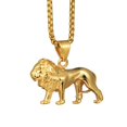 thumbnail image 5 of 14K Yellow Gold Lion Necklace for Women/Men,Golden Color Lions Head Pendant Animal Jewelry,Africa Lion Ethiopian Best Gift D134, 5 of 7