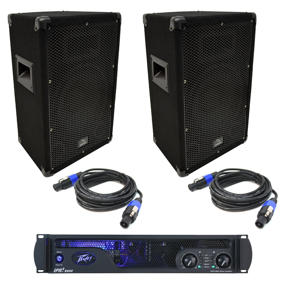 2 Harmony Audio HA-V10P Pro DJ 10 Passive 300W PA Speaker 1/4 Cables Stands 