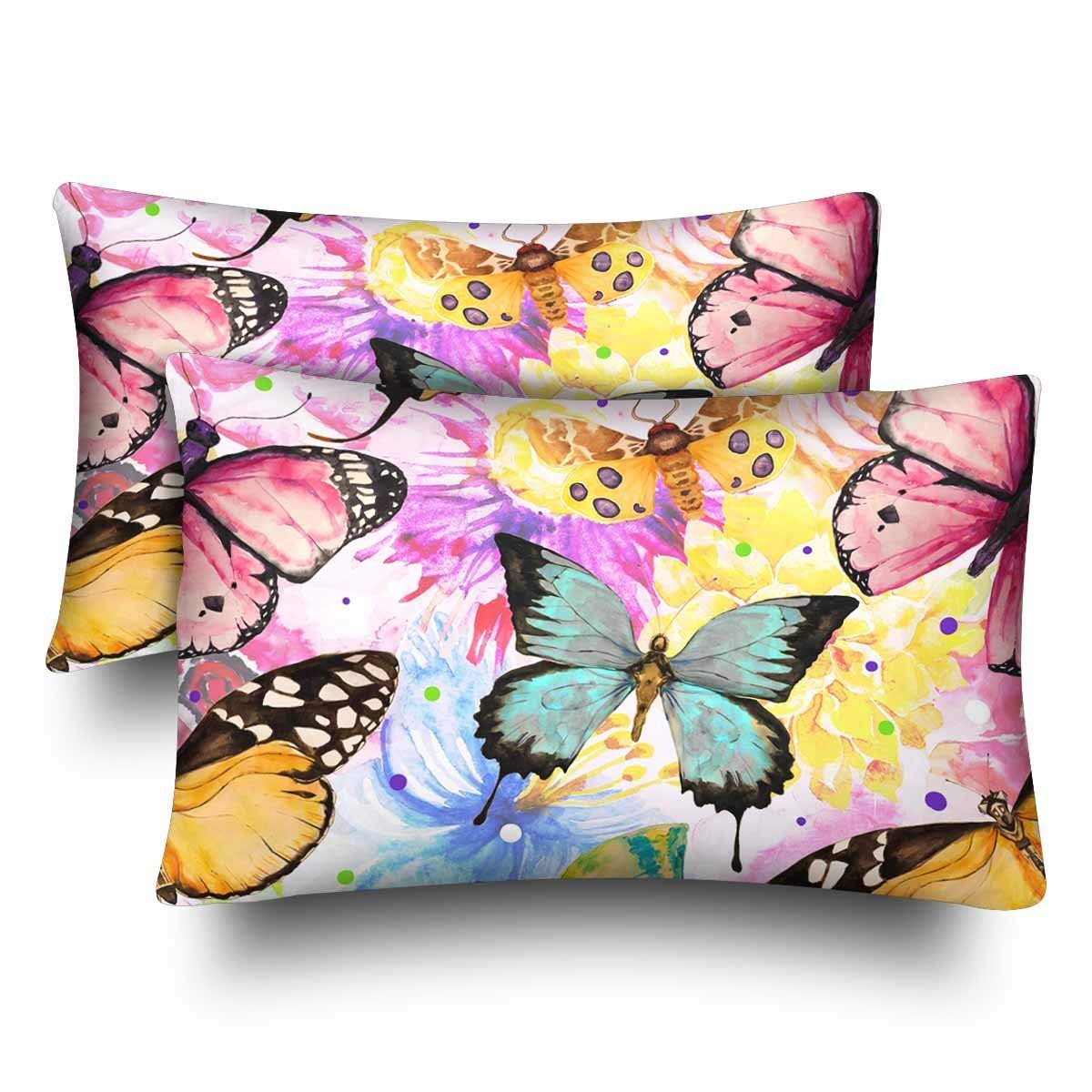 Gckg Seamless Pattern Watercolor Butterfly Pillow Cases