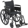 Drive Medical Cruiser III Light Weight Wheelchair with Flip Back Removable Full Arms and Swing Away Footrest
