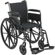 Drive Medical Cruiser III Light Weight Wheelchair with Flip Back Removable Full Arms and Swing Away Footrest