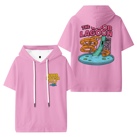 Caseoh Goob Lagoon Staff Hooded T-shirt Women Men Short Sleeve Tee Casual Fashion Tops