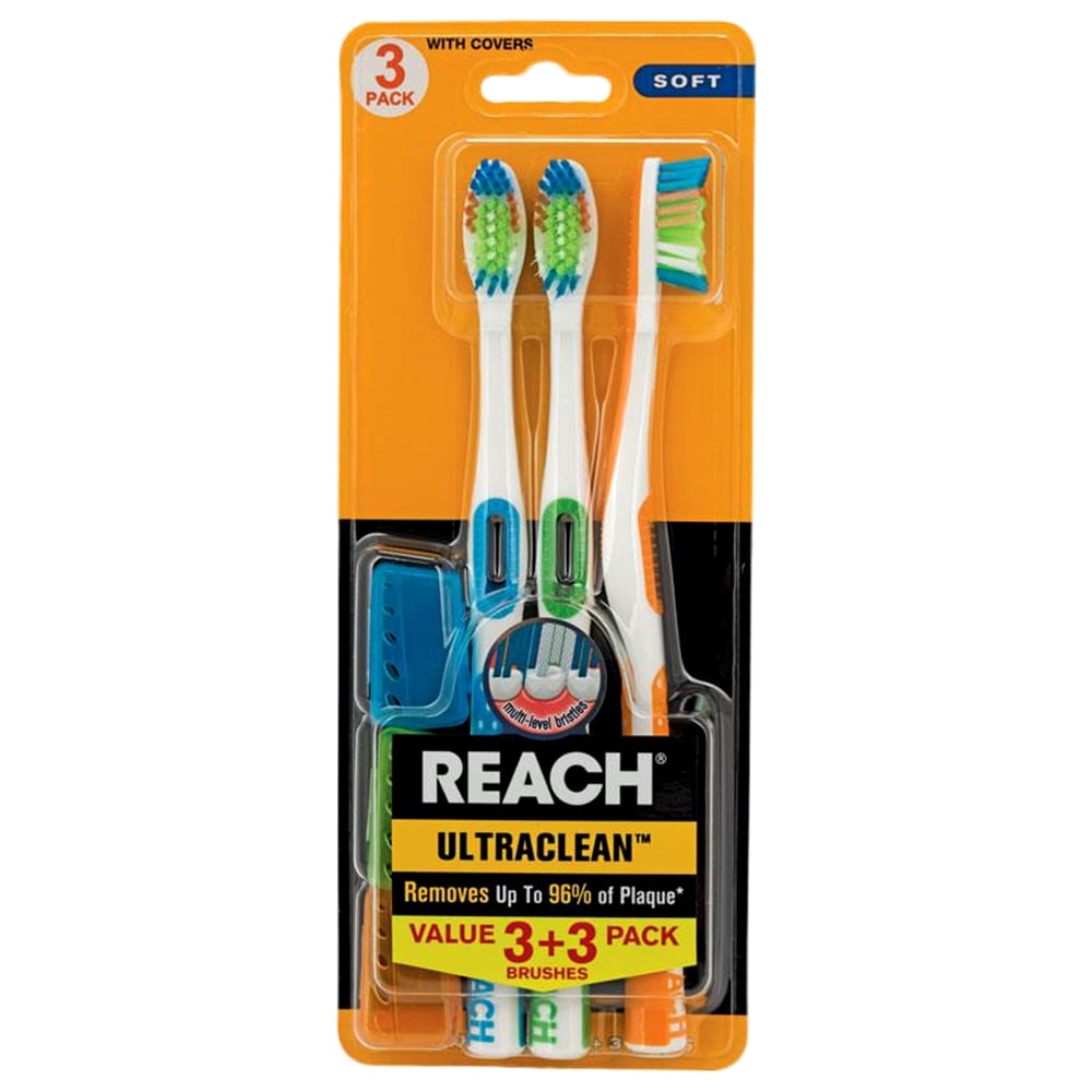 Reach Ultra Clean Adult Toothbrush With Cap, MultiLevel Soft Bristles