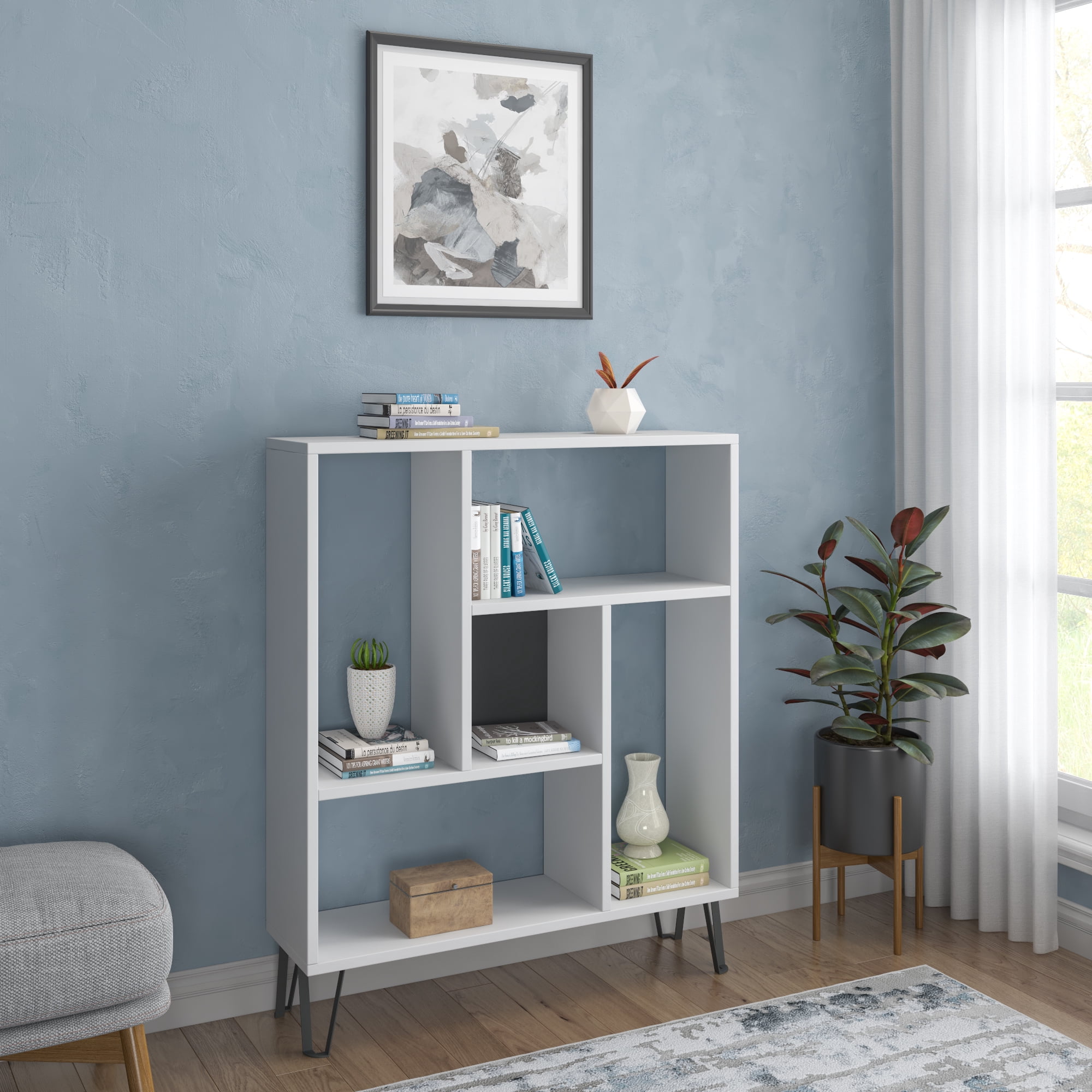 Ada Home Décor Arven 3 Tier Bookcase, White