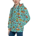 thumbnail image 2 of Honeii fall cute gnome Pumpkin Pattern Long-Sleeve Hooded Sweatshirt Pullover Hoodie for Boys and Grils-Medium, 2 of 6