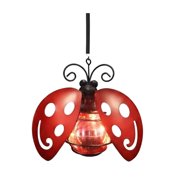 Solar Powered Ladybug Decorative Light Waterproof 1 Pack Hanging Decorative Light For Garden Patio Holiday Decoration
