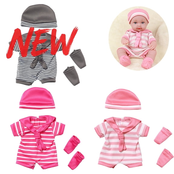 Reborn Doll Clothes for 12 inch Baby Dolls, Dolls Clothes Outfit Accessories Set for American Doll, Newborn Girl & Boy Pretend Play Christmas Birthday Gift for Toddlers 1-3 3-6, Under 10$ Dollar