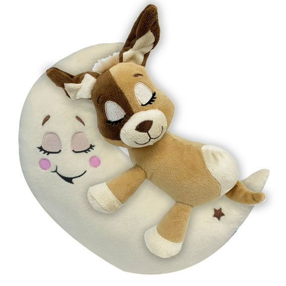 Happpy Nappers: Lullabrites Moon Pet - Dog - Brown & Tan - Light & Sounds Plush, Sleeping Animal, Plays Lullabies, Color Changing, Day-Night Toy, Kids