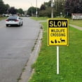 thumbnail image 5 of Slow Wildlife Crossing Sign With Stake For Neighborhoods Yard Farm Aluminium Caution 4.6x6inch Farm Decorations Yard Lawn Walkway Decorations Animal Signs, 5 of 5