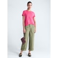 thumbnail image 3 of Free Assembly Women's and Women's Plus Cotton Cropped Boxy Tee with Short Sleeves, Sizes XS-4X, 3 of 6