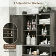 thumbnail image 6 of Kadyn Storage Rack,Bathroom Organizer Shelf, Bathroom Etagere Shelves,Over the Toilet Storage Cabinet Space Saver Organizer with Double Doors-Gray, 6 of 7