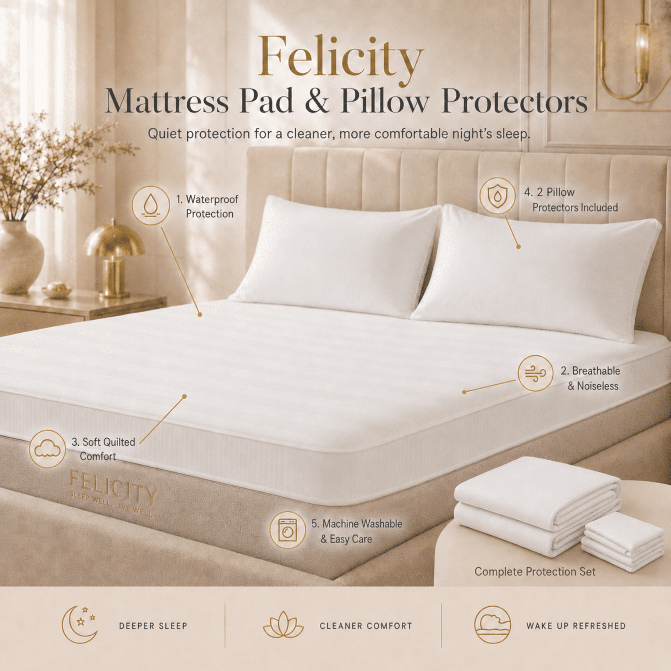 Sömn Company Rest Assured Hotel Collection 10" Copper-Infused Memory Foam Mattress in a Box, Full, 10-Piece Set