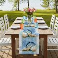 thumbnail image 4 of Table Runners 60 Inches Long Dress Scarves, Blue Coastal Starfish Farmhouse Kitchen/Dining Table Runner, Small Coffee Tablerunners, Vintage Grey Nautical Coral Summer 13x60 Inch, 4 of 9