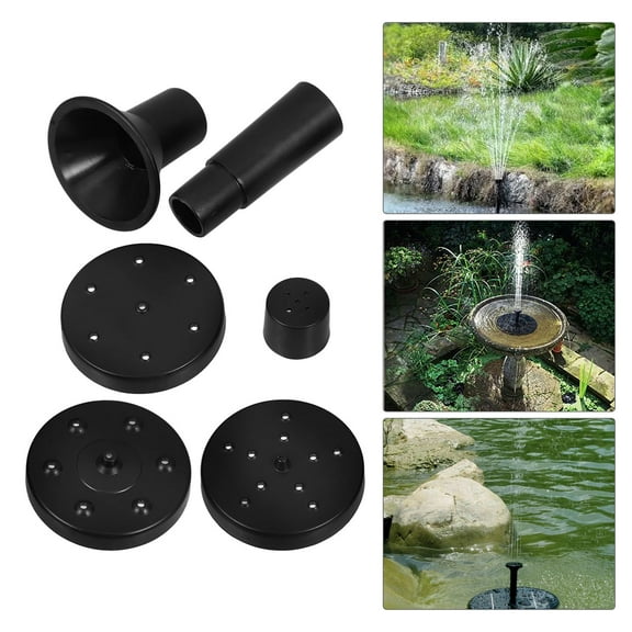 VERDANVERSE 1 Set Solar Water Fountain Pump Black for Homeowners and Garden Enthusiasts Outdoor Use Various Nozzle Shapes