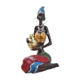 thumbnail image 2 of African Sculpture, Vintage Tribal Lady Figurines Statue Collectible Human Decorative Flower Vase Plant Pot Flower Arrangement for art of home - Golden, 2 of 7