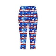 thumbnail image 5 of QATAINLAV Wamen American Flag Athletic Yoga Leggings Elastic Waist Patriotic Capri Pants 4th of July Workout Cropped Trouser Blue XL Ofertas Del Dia de Hoy Relampago, 5 of 6