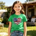thumbnail image 2 of JCCXIN Toddler Baby Boys Girls Tee Shirts Short Sleeve Tees 4Th Of July Graphic Patriotic Print Crew Neck Loose Fit Outdoor Sports School Summer Casual Daily Wear Lovely Vacation Tops,Green,5-6 Years, 2 of 4