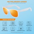 thumbnail image 7 of LINVO Classic Retro Polarized White Orange Sunglasses for Men Women Fishing Driving Hiking, 7 of 7