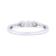thumbnail image 3 of Petite Dainty Three Stone Ring Round Ring Lab Created Opal 925 Sterling Silver Size 5, 3 of 5
