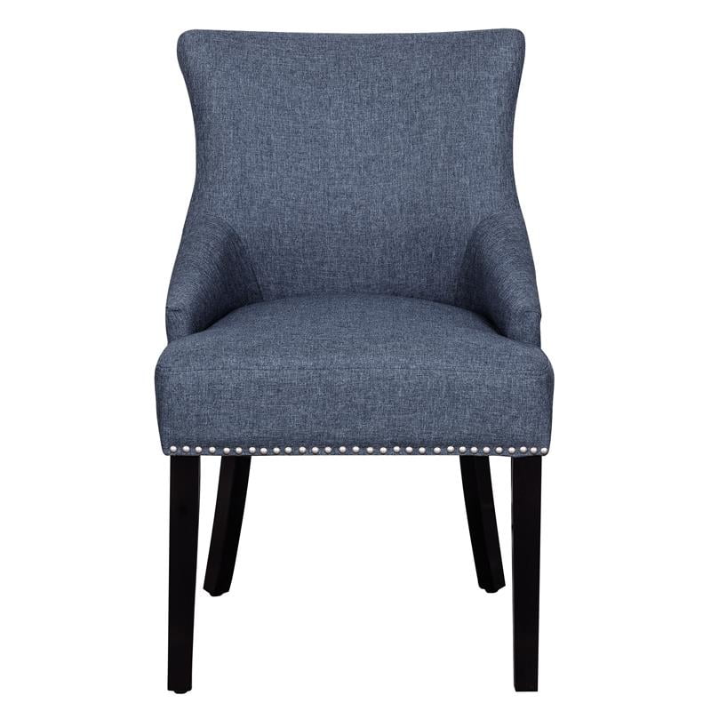 Square Back Upholstered Dining Chair in Heathered Denim Blue Walmart