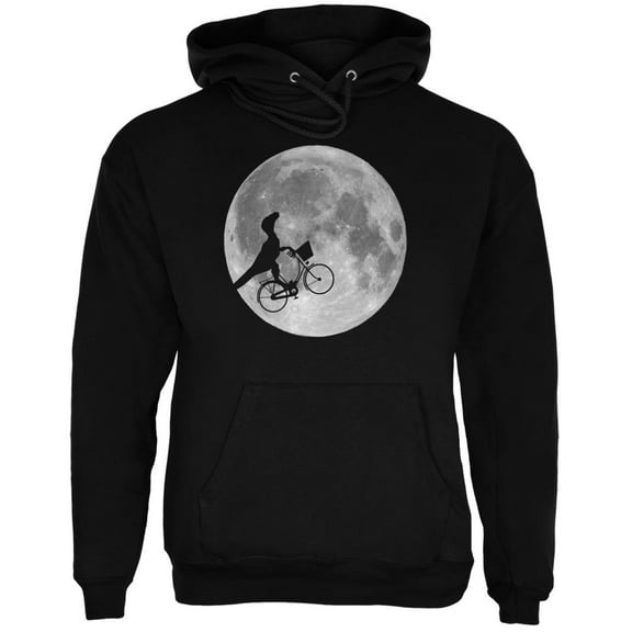 Across The Moon Dino Bike Black Adult Hoodie - Large