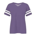 thumbnail image 4 of Plus Size V-Neck Short Sleeve Shirt, Casual Summer Top, Plus Size V Neck T Shirts Women Short Sleeve Tops Casual Summer Tshirts Loose Fit Tee Purple, L, 4 of 4