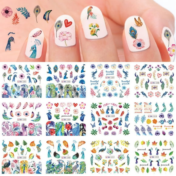Nail Sticker 12 Types Creative DIY Nail Art Sticker Nail Decal for Women