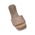 thumbnail image 2 of AXXD Gold Sandals for Women New Summer Flat Bottom Shoes Wide Band Sandals Open Toe, 2 of 5