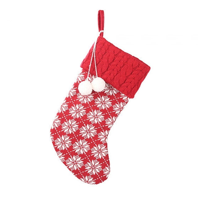 Christmas Stocking Hanging Storage Pouch, Durable Storage Pouch, Candy Gift Bag, Snowflake