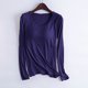 thumbnail image 1 of Pijama de manga larga para mujer, ropa de casa de color con almohadillas para el pecho, camiseta de manga larga, cómoda base para uso externo, pijama de cuello redondo para mujer., 1 of 8