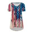thumbnail image 4 of OAVQHLG3B 4th of July Outfits for Women American Flag T Shirt V Neck Patriotic Shirts Printing Short Sleeve Tops, 4 of 6