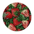 thumbnail image 2 of Nawypu Vintage Strawberry Print Edged Table Cover Round Table Cover Washable Table Cloth for Kitchen Party Picnic Dining Decor, 2 of 7