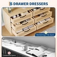 thumbnail image 4 of EDTara Entertainment Center With Tv Mount, 47.2" Rattan-Front 6-Drawer Dresser for 32–85" Televisions, 4 of 8