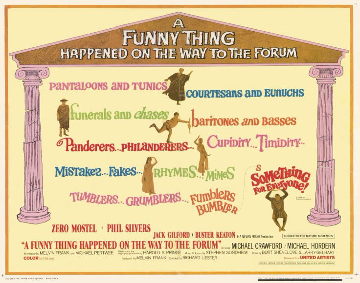 BROADWAY Movie POSTER 14x22 A FUNNY THING HAPPENED ON THE WAY TO THE FORUM 