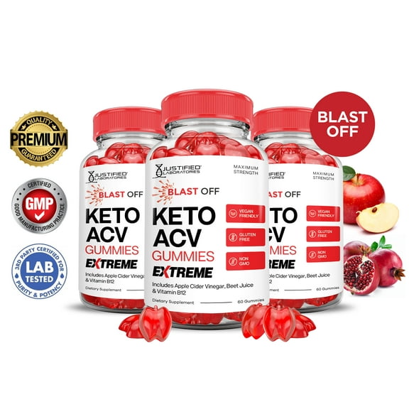 (3 Pack) Blast Off Keto Extreme ACV Gummies 2000mg Dietary Supplement 180 Gummys
