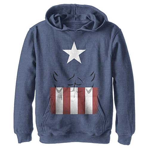 Kids Classic Simpler Captain Suit Youth Pullover Hoodie, Navy Blue Heather, X-Large