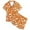 Orange, variant on HNMKIU Girls Printed Short Sleeve Button Down Pajama Set with Matching Shorts Comfortable Sleepwear Outfit Light Pink,6-7 Years